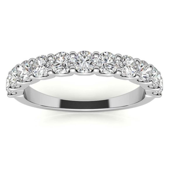 11-stone 3mm Round Moissanite Anniversary Band - Picture 1 of 16